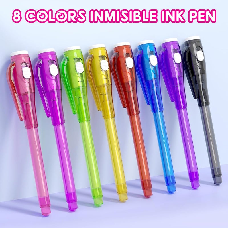 Jimmidda Invisible Ink Pen Spy Game for Kids, Party Favors Toys for Girls Boys, Magic Markers for Boys Girls Fun Outdoor Toys, Birthday for 6-13 Year Old Girls Boys (8PCS) - Image 5